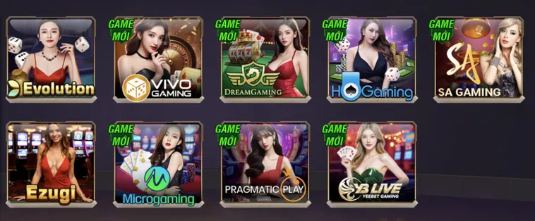 Sảnh live Casino đa dạng thể loại thu hút người chơi.
